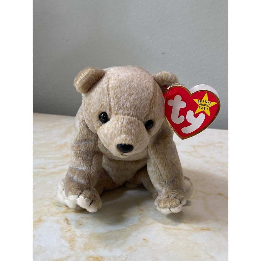 TY Beanie Baby Almond the Beige Bear - Beige